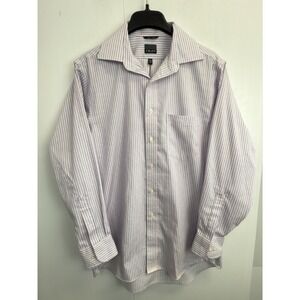 Chaps‎ Men's Size 15.5 (32/33) Long Sleeve Classic Fit Pink Stripped Button Down
